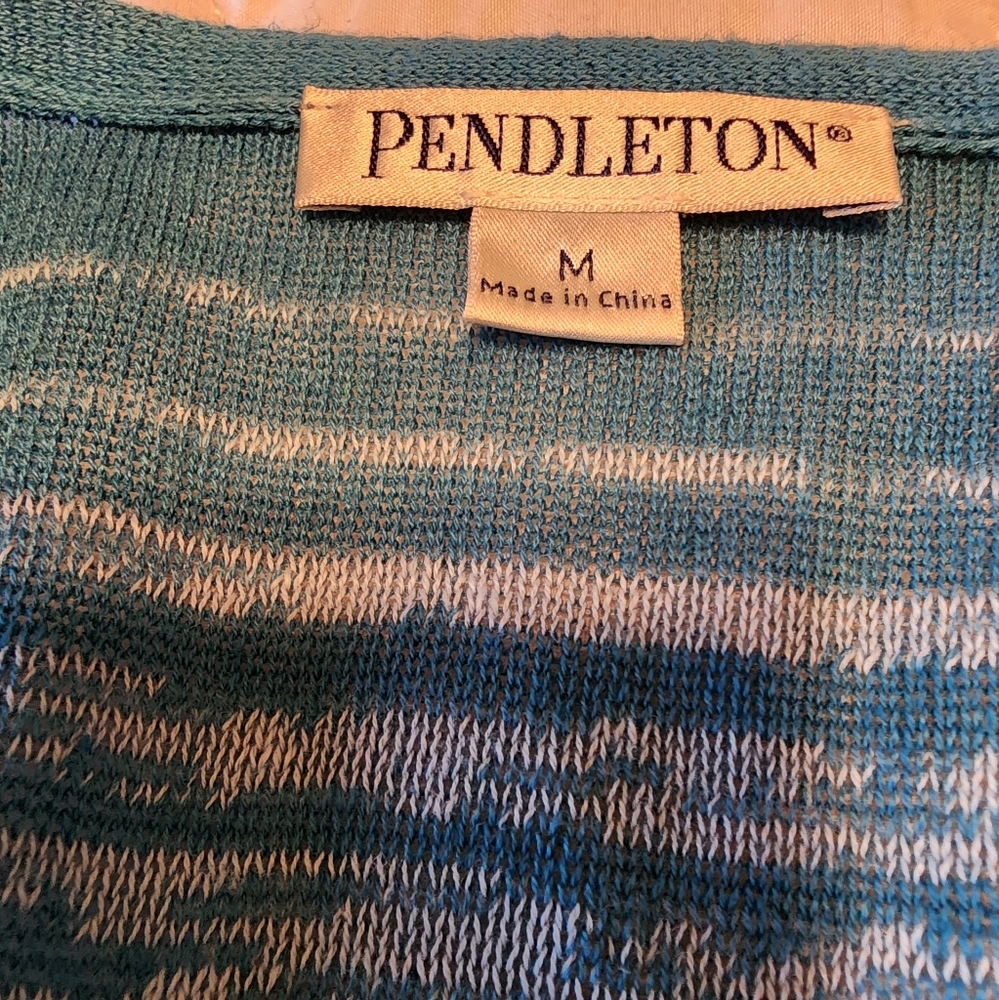 Pendleton Open Front Cardigan, Size M - image 7